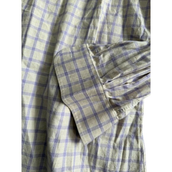 ERMENEGILDO ZEGNA Yellow Purple Plaid Button Down Shirt Size Medium - Picture 4 of 8